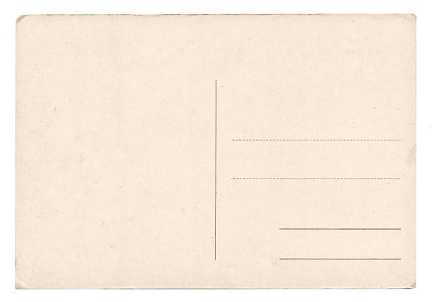 Blank old vintage postcard isolated stock photo