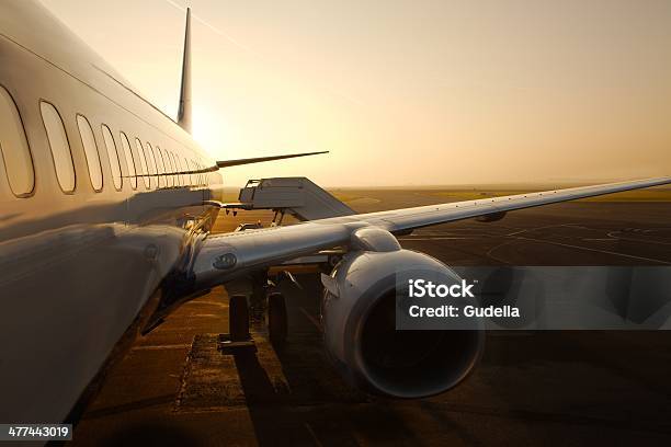 Airliner Stock Photo - Download Image Now - Airplane, Side View, Sun