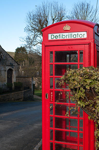 istock Defibrillator in traditional British Red Phone box 477444737