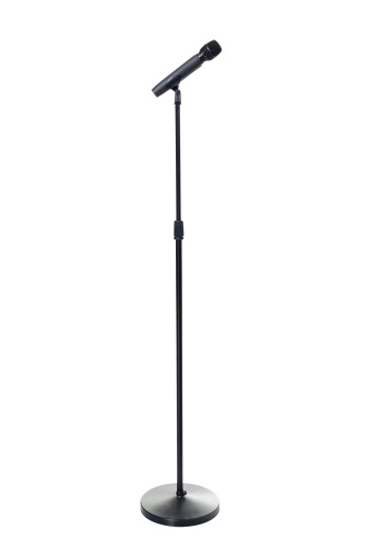Microphone and stand isolated on white background