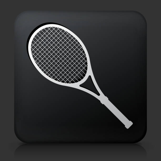 черный с квадратными пуговицами с теннис» - tennis tennis ball ball black background stock illustrations