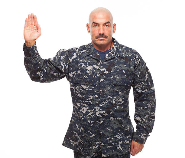 istock Oath of enlistment on white background. 477446356