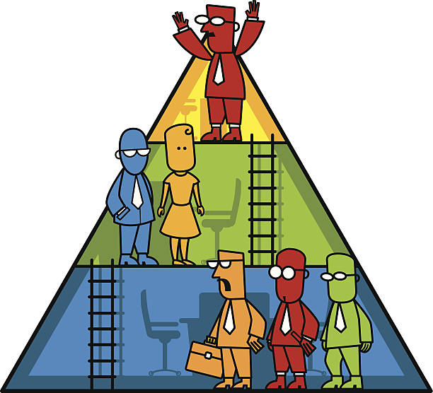 Organisation Hierarchy vector art illustration