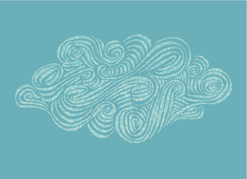 Ornament hand-drawn Cloud illustration. EPS vector file. Hi res JPEG included.