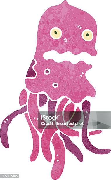 Retro Cartoon Jellyfish Stock Illustration - Download Image Now - Animal, Bizarre, Cartoon