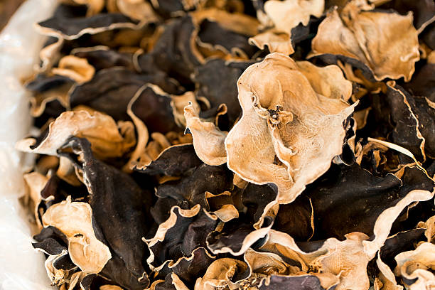 Wood Ear Mushrooms Dried wood ear mushrooms auriculariales photos stock pictures, royalty-free photos & images