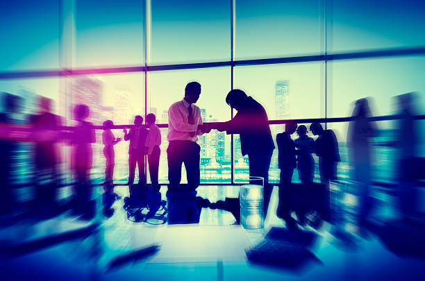istock Silhouette People Meeting Cityscape Team Concept 477450324