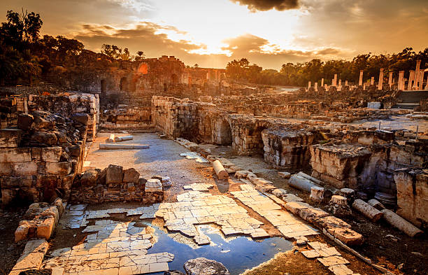 Beit She'an Ancient city of Beit She'an in Israel beit she'an stock pictures, royalty-free photos & images