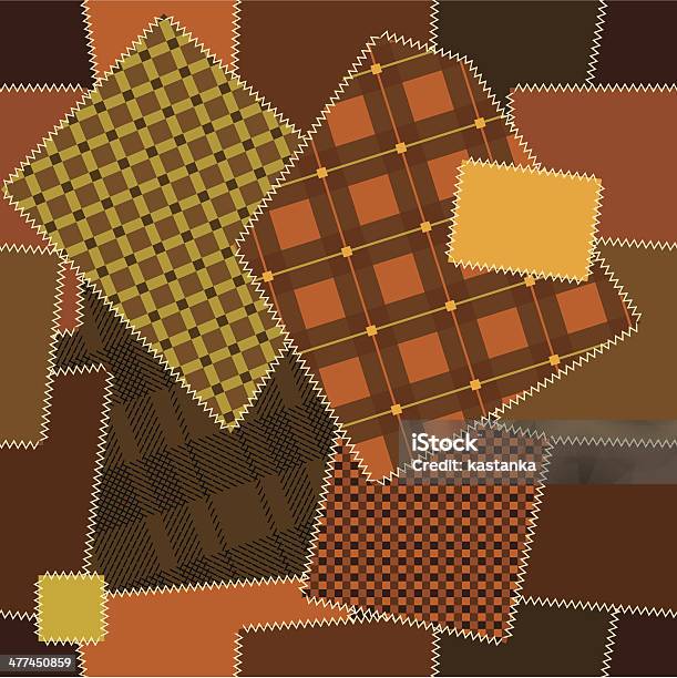 Imitation Of Quilting Design Stock Illustration - Download Image Now - Backgrounds, Brown, Continuity