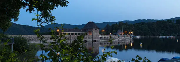 edersee dam germany in the evening