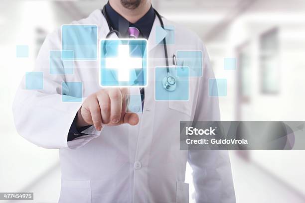 Medical Touchscreen Stock Photo - Download Image Now - Care, Connection, Adult