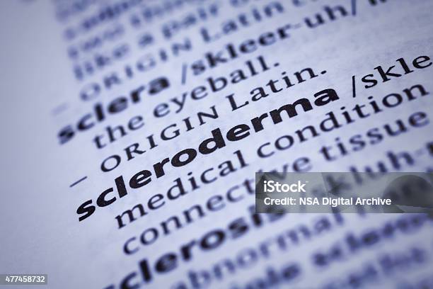 Scleroderma Dictionary Closeup Stock Photo - Download Image Now - Scleroderma - Illness, 2015, Animal Body Part