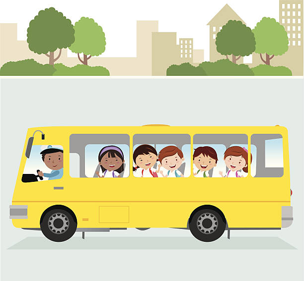 ilustrações de stock, clip art, desenhos animados e ícones de autocarro escolar - bus school bus education cartoon