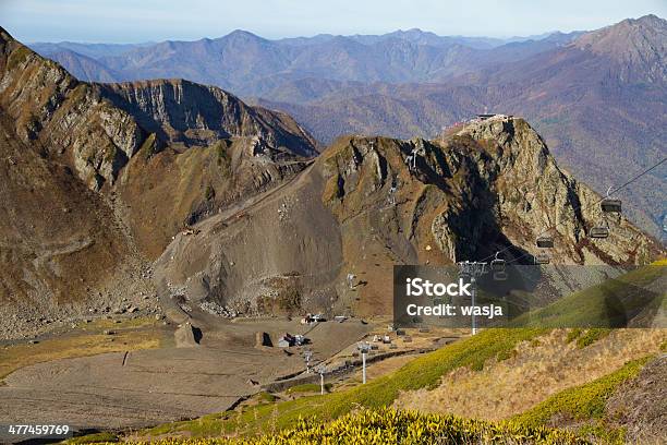 Chairlift In Mountains Of Krasnaya Polyana Stock Photo - Download Image Now - Cliff, Hill, Horizontal