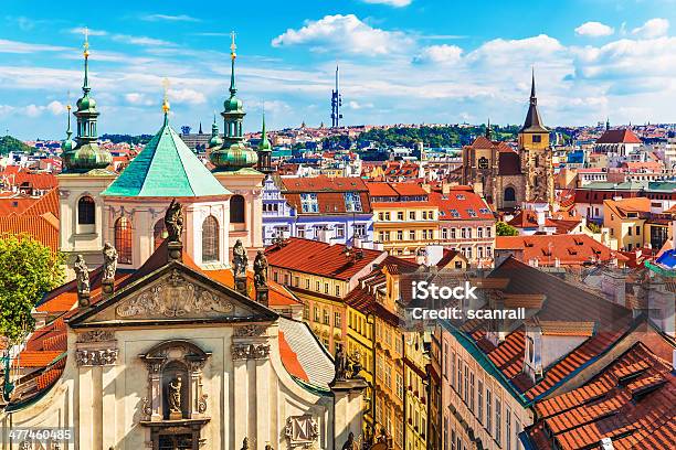 Aerial View Of Prague Czech Republic Stock Photo - Download Image Now - Prague, Czech Republic, Cathedral