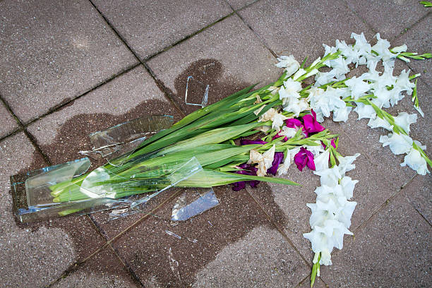 istock Shards of a broken vase on the floor 477461865