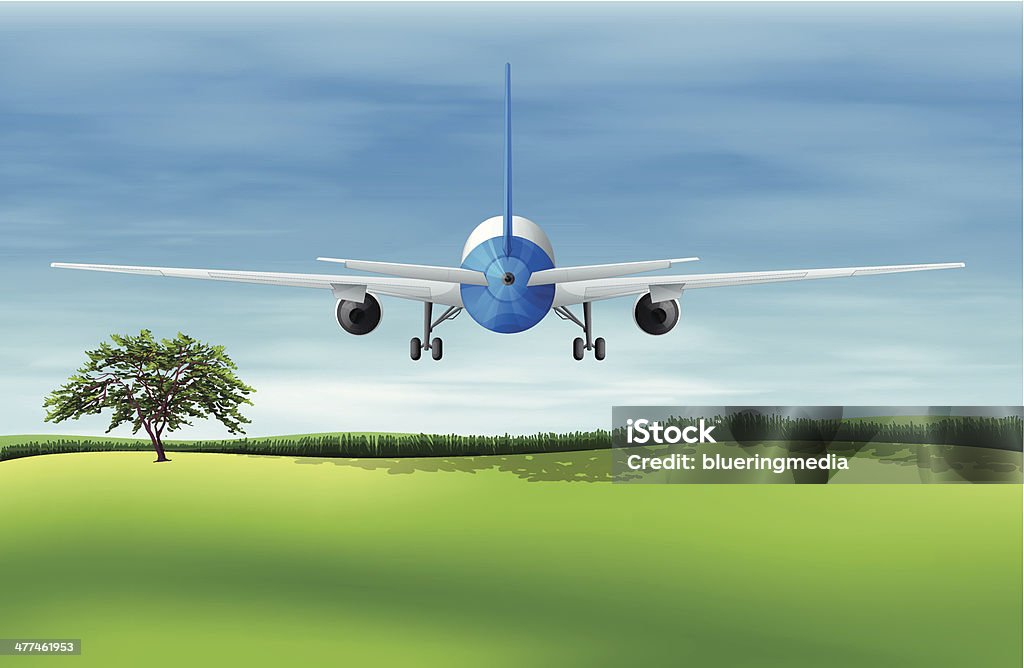Flying avión - arte vectorial de Aeropuerto libre de derechos