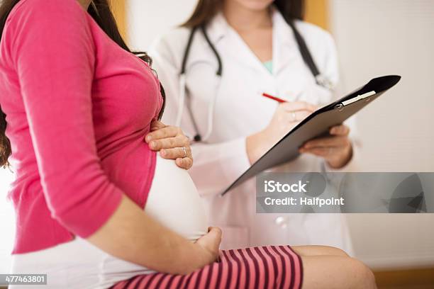 Pregnant Woman With Doctor Stock Photo - Download Image Now - Pregnant, Doctor, Gynecologist