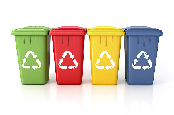 istock Recycle bins with recycle sign 477463858