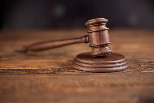 istock Judges wooden gavel, ambient light vivid theme 477464114