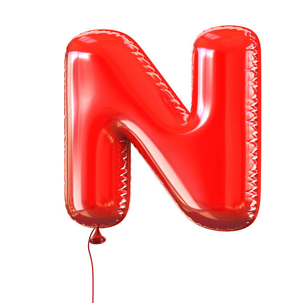 litera n balonu czcionki - letter n alphabet three dimensional shape red zdjęcia i obrazy z banku zdjęć