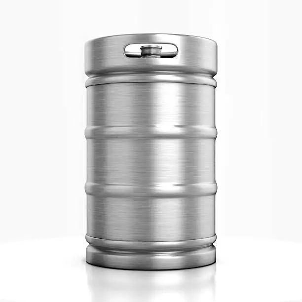 Photo of beer keg isolated on white