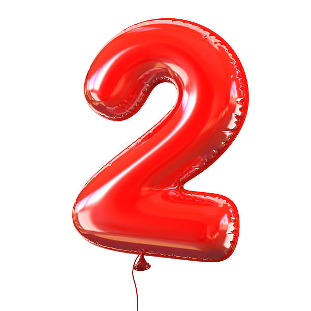 Number Two 2 Balloon Font Stock Photo - Download Image Now