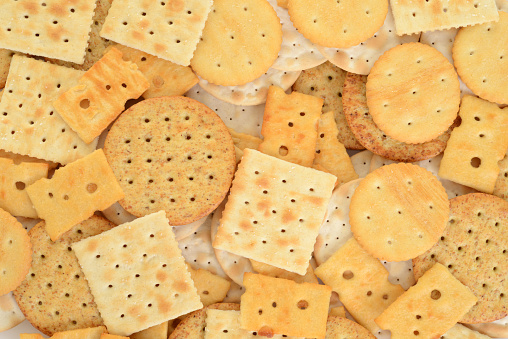 closeup of assorted cracker background