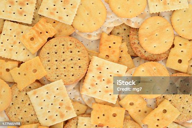 Assorted Cracker Background Stock Photo - Download Image Now - Cracker - Snack, Cookie, Variation