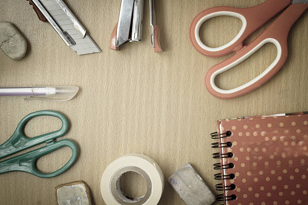 istock Set  office supplies vintage 477465552