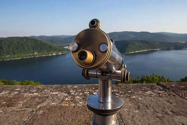 edersee lake germany with telescope from castle waldeck