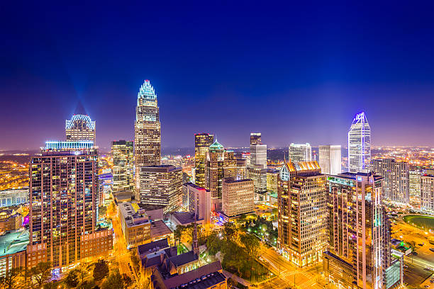 panorámica de la zona residencial de charlotte - carolina del norte fotografías e imágenes de stock