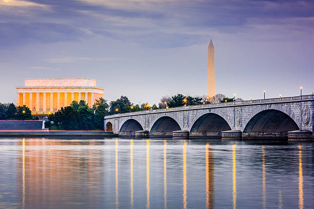 horizonte de washington, dc - monumento fotografías e imágenes de stock