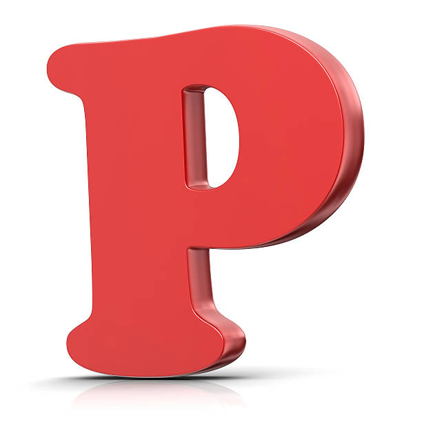 rote buchstaben "p" - letter p alphabet three dimensional shape red stock-fotos und bilder