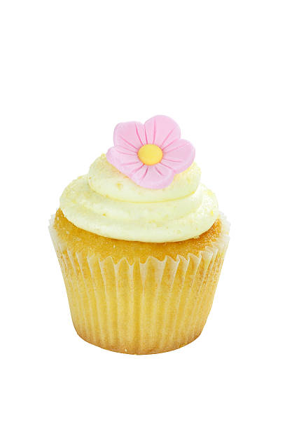 istock Isolated Birthday Cupcake with Flower 477469015