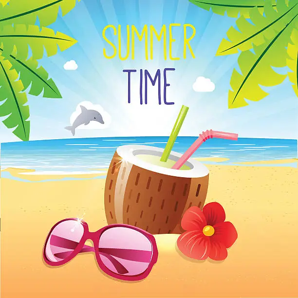 Vector illustration of Summer background vector illustration