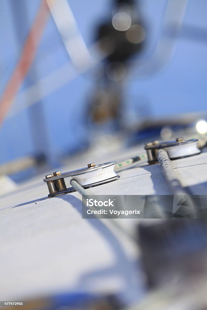 Yachting. Segelboot und Seil-Detailarbeit - Lizenzfrei Ausrüstung und Geräte Stock-Foto