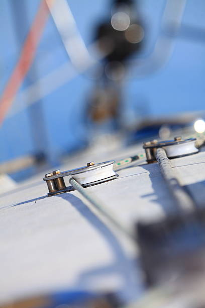 istock Yachting. Sailboat and ropes detail 477472955