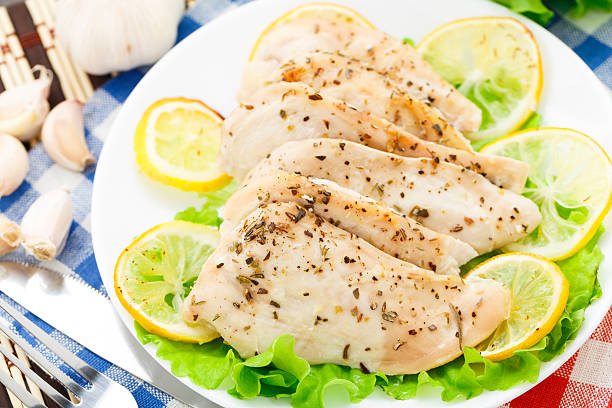 istock Chicken breast with lemon and garlic 477474451