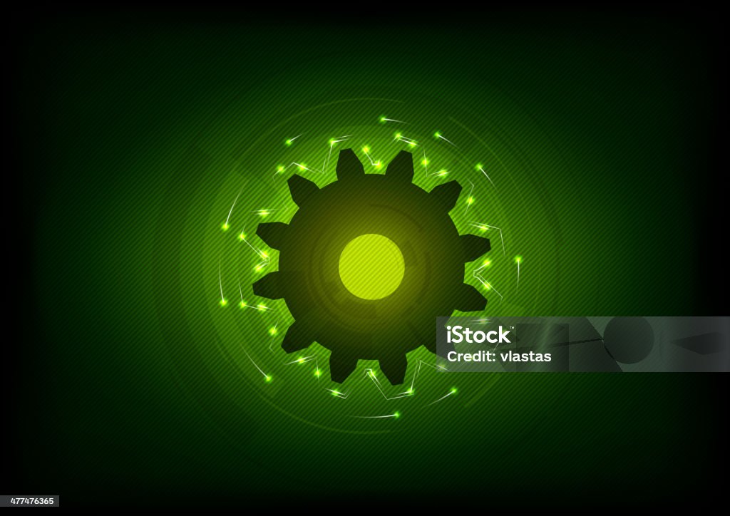 Vert cogwheel - clipart vectoriel de Abstrait libre de droits