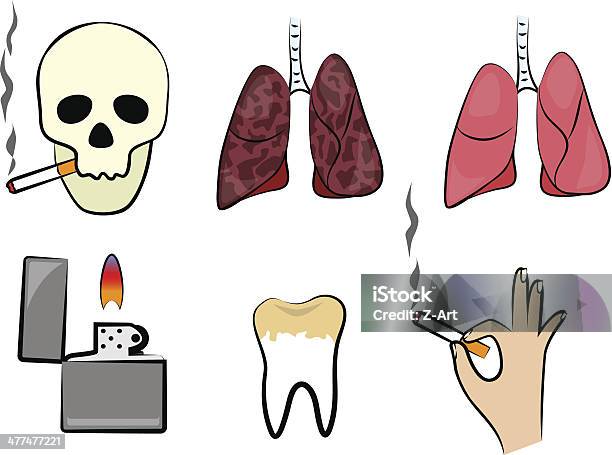 Palenie Tytoniu Zabija - Stockowe grafiki wektorowe i więcej obrazów Ból - Ból, Choroba, Czarny kolor