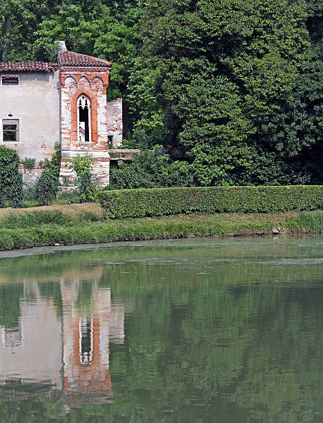 Piazzola sul Brenta, Italy - January 28, 2025: Villa Contarini is an ancient villa by Andrea Palladio. Villa Contarini is one of the largest complexes designed in the style of a Villa Veneta structure.