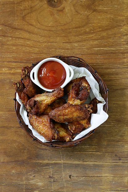 istock Fried chicken wings with sauce and spices 477480228