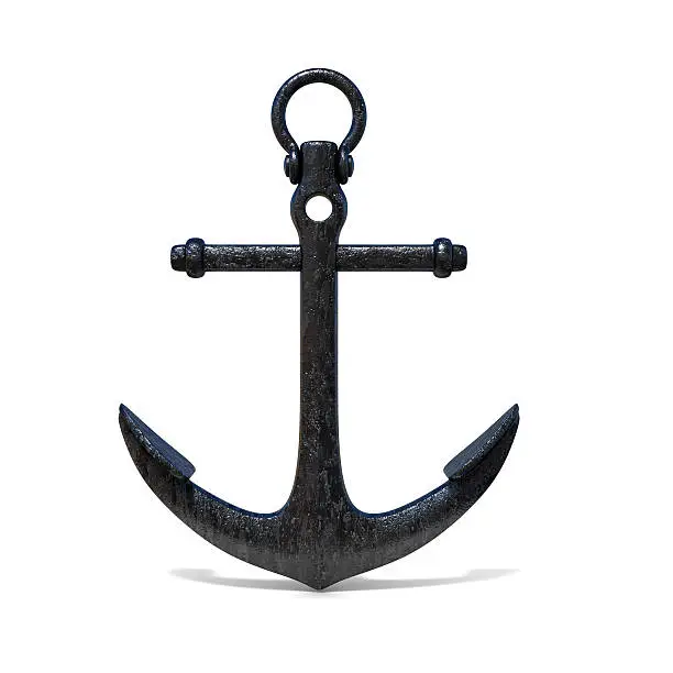 anchor on white background 3d illustration