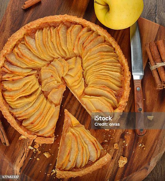 French Apple Tart Stock Photo - Download Image Now - Apple - Fruit, Baked, Baked Pastry Item