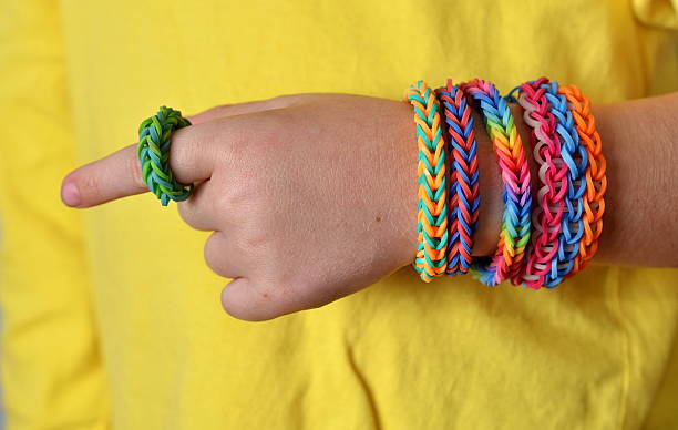 istock Little boy with loom band bracelets 477483929