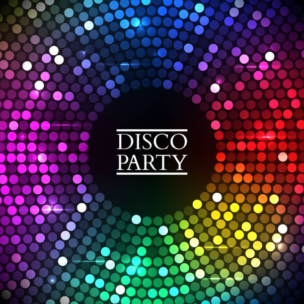 bunte disco-lichter.  vektor - - disco tanz stock-grafiken, -clipart, -cartoons und -symbole