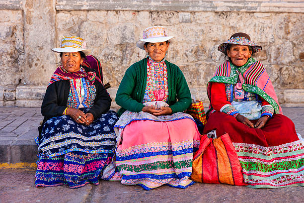 istock Peruvian women in national clothing, Chivay, Peru 477486100