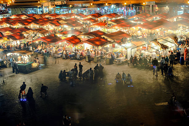 istock Evening Djemaa El Fna Square with Koutoubia Mosque, Marrakech, Morocco 477488062