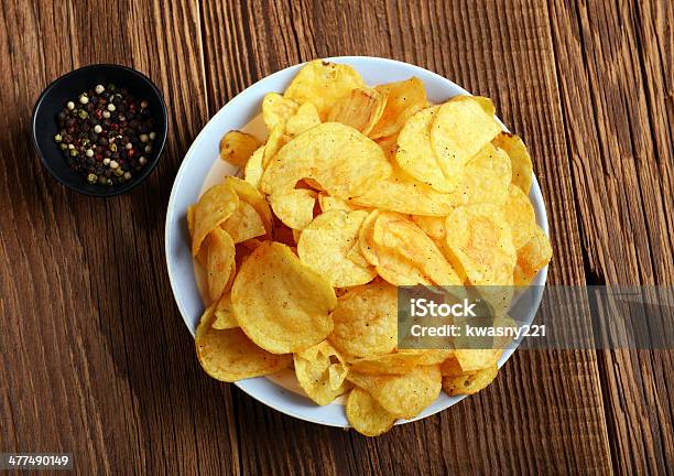 Potato Chips Stock Photo - Download Image Now - Appetizer, Bowl, Close-up